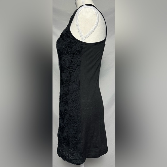 MON AMIE USA Y2K Black Rose Embellished Whimsigoth Fairy Mini Dress Size S - Picture 2 of 5